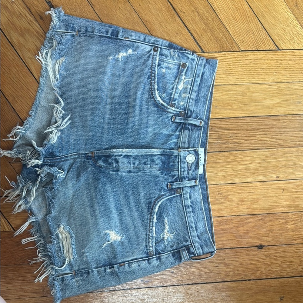 Distressed Blue Denim Shorts